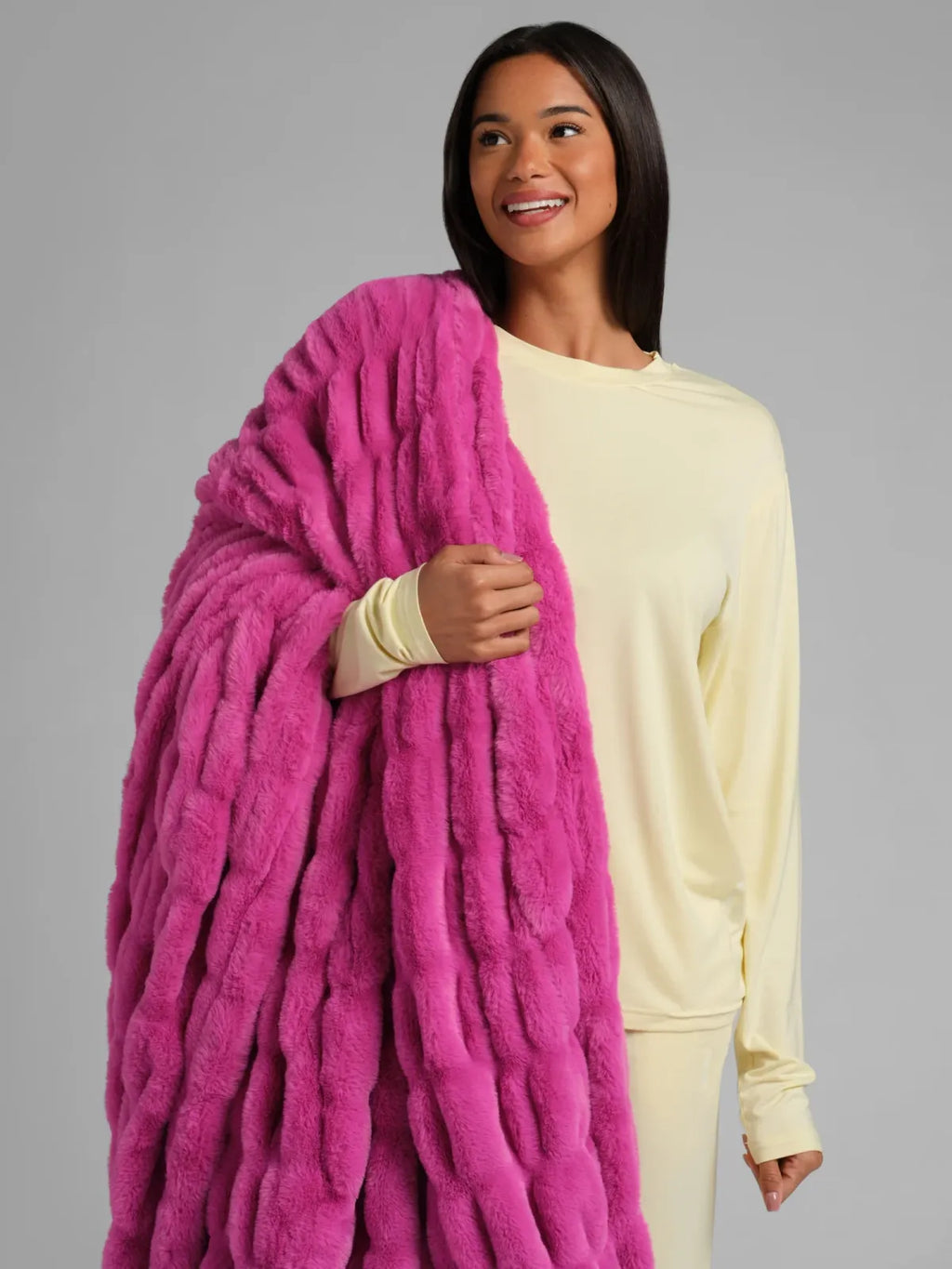 Plush Blanket for Bed or Couch with Four-Way Stretch, Four Sizes and Soft Washable Comfort