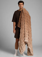 Plush Blanket for Bed or Couch with Four-Way Stretch, Four Sizes and Soft Washable Comfort