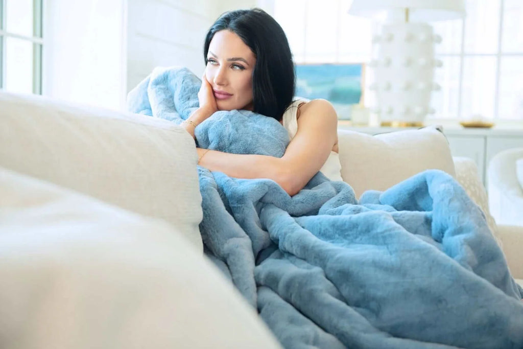 Plush Blanket in Denim Blue