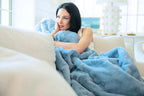 Plush Blanket in Denim Blue