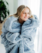 Plush Blanket in Denim Blue
