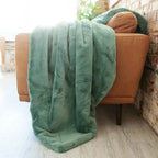 Plush Blanket in Misty Green
