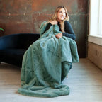 Plush Blanket in Misty Green