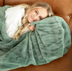 Plush Blanket in Misty Green