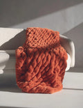 Plush Fall Blanket in Rich Harvest Orange for Cozy Snuggling, Made from Soft and Stretchy Fabric