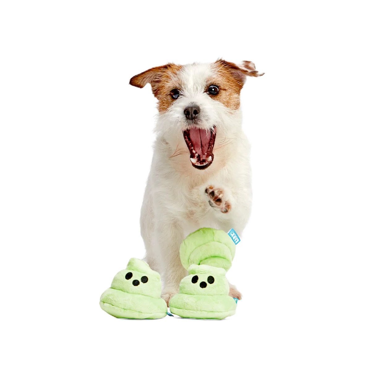 Plush Multi-Part Dog Toy with Glow-in-the-Dark Finish, Crinkle Texture and Three Squeakers