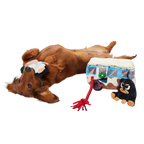 Plush Multi-Part Tug Dog Toy with T-Shirt Rope, Three Squeakers and Crinkle Play for Large Dogs