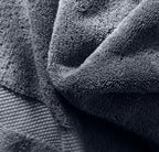 Plush Organic Cotton Hand Towels, Mineral Pair with Velvety Soft Terry Texture for Everyday Bathroom Use