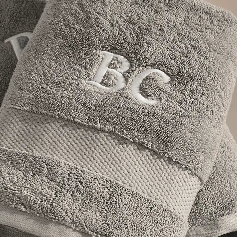 Plush Organic Cotton Hand Towels, Mineral Pair with Velvety Soft Terry Texture for Everyday Bathroom Use