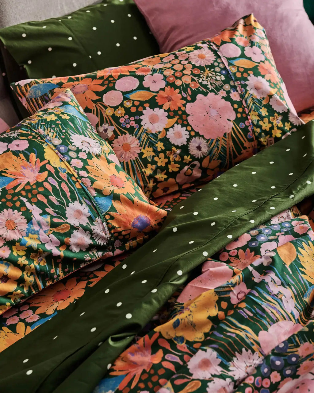 Polka Dot Flat Sheet in 100% Organic Cotton