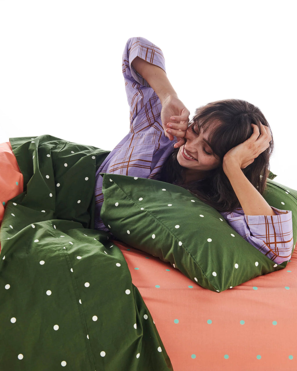 Polka Dot Flat Sheet in 100% Organic Cotton