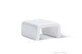 Polyethylene Resin Outdoor Ottoman, Highcloud White