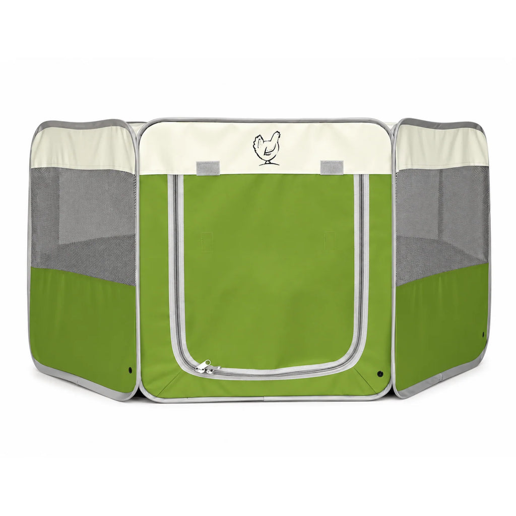 Pop-Up Chick Brooder Pen with Enclosed Octagon Design, Zippered Access and Flat-Folding Indoor Setup
