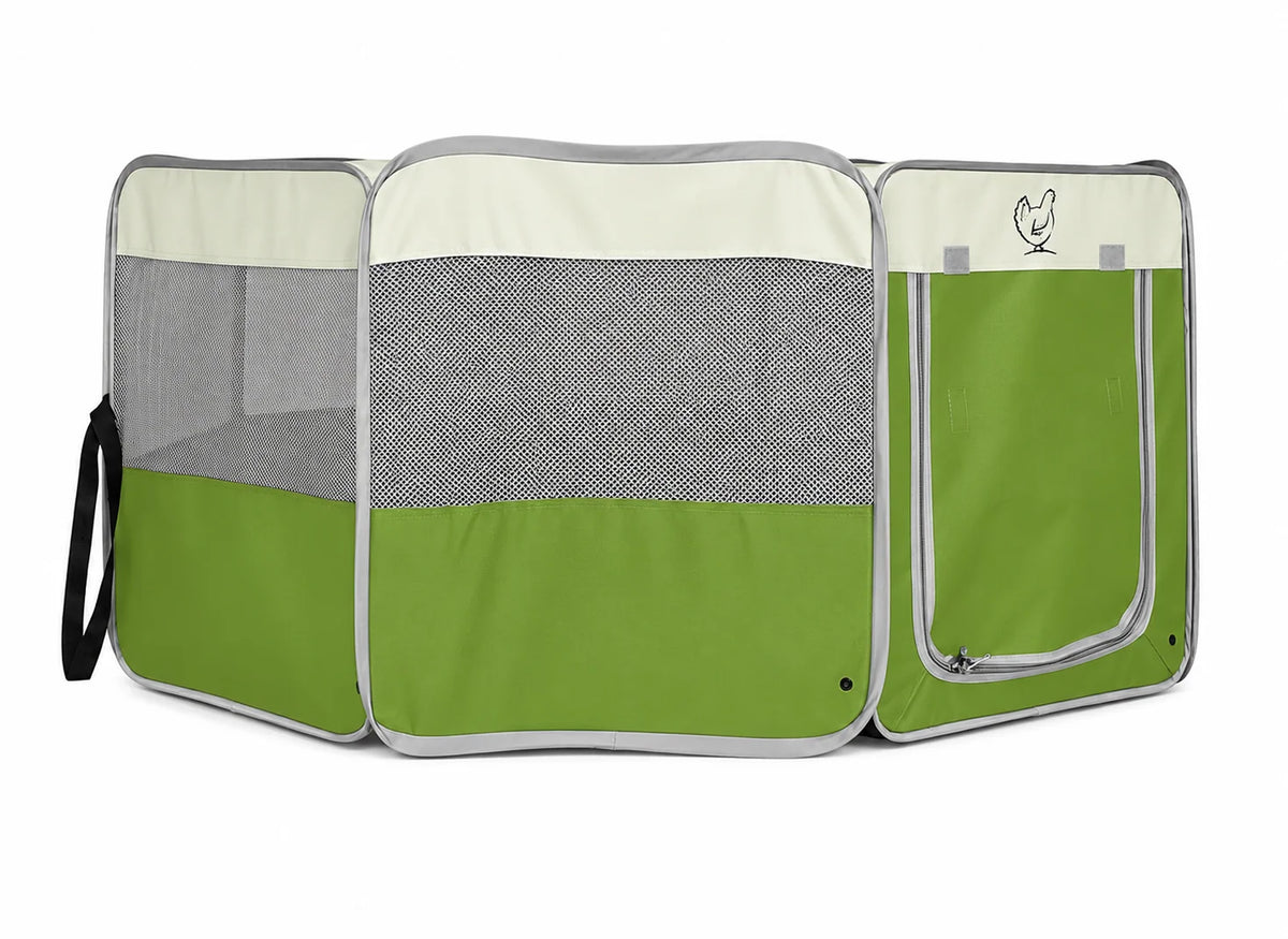 Pop-Up Chick Brooder Pen with Enclosed Octagon Design, Zippered Access and Flat-Folding Indoor Setup