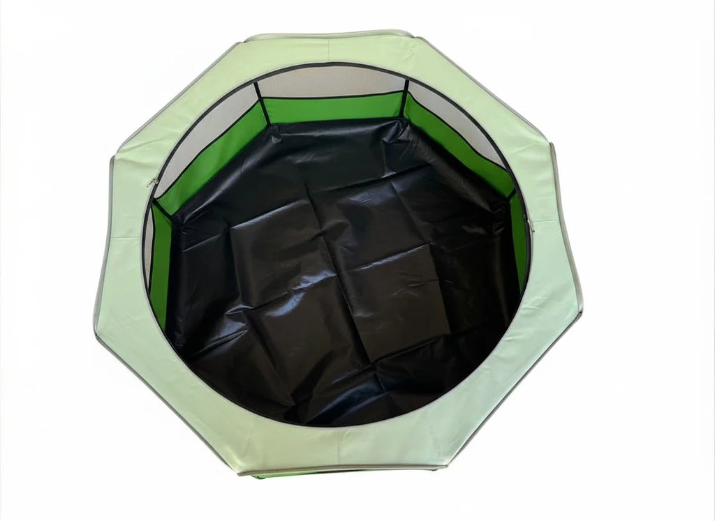 Pop-Up Chick Brooder Pen with Enclosed Octagon Design, Zippered Access and Flat-Folding Indoor Setup