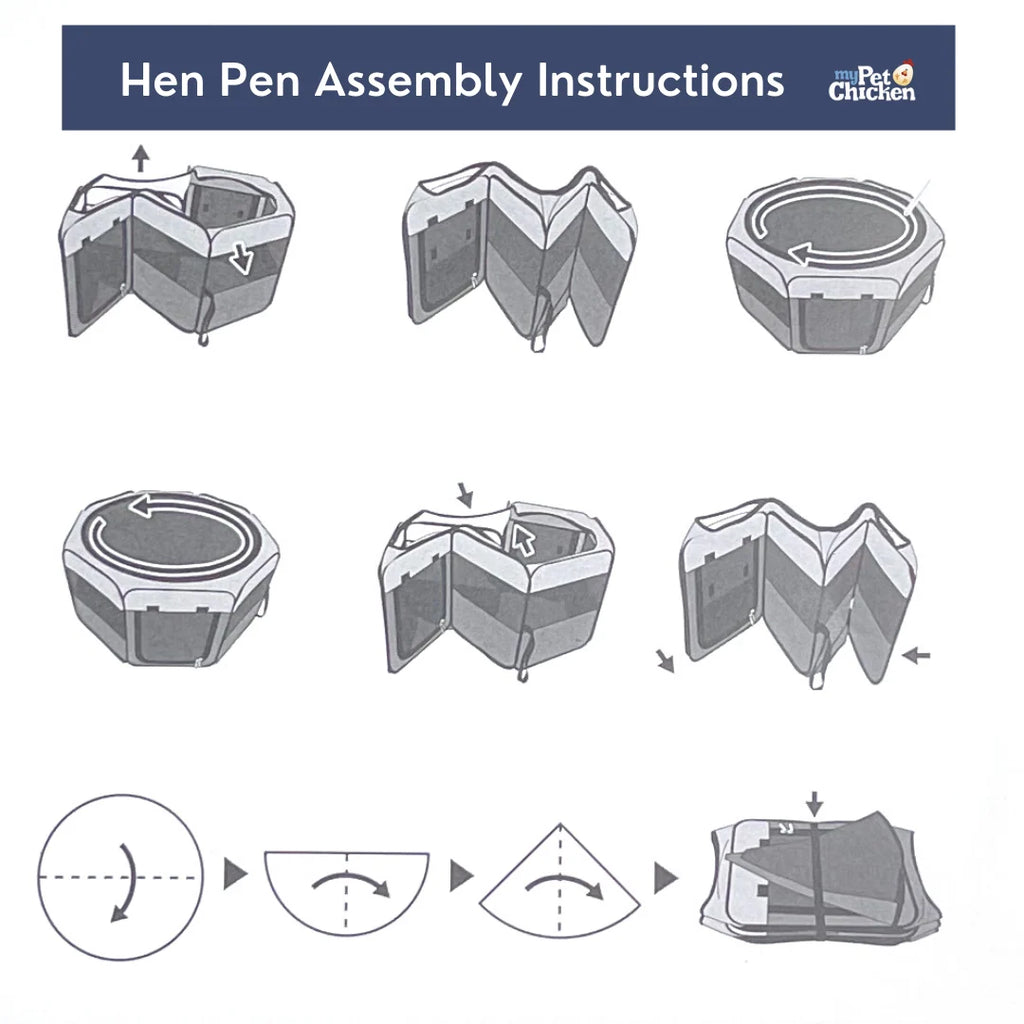 Pop-Up Chick Brooder Pen with Enclosed Octagon Design, Zippered Access and Flat-Folding Indoor Setup