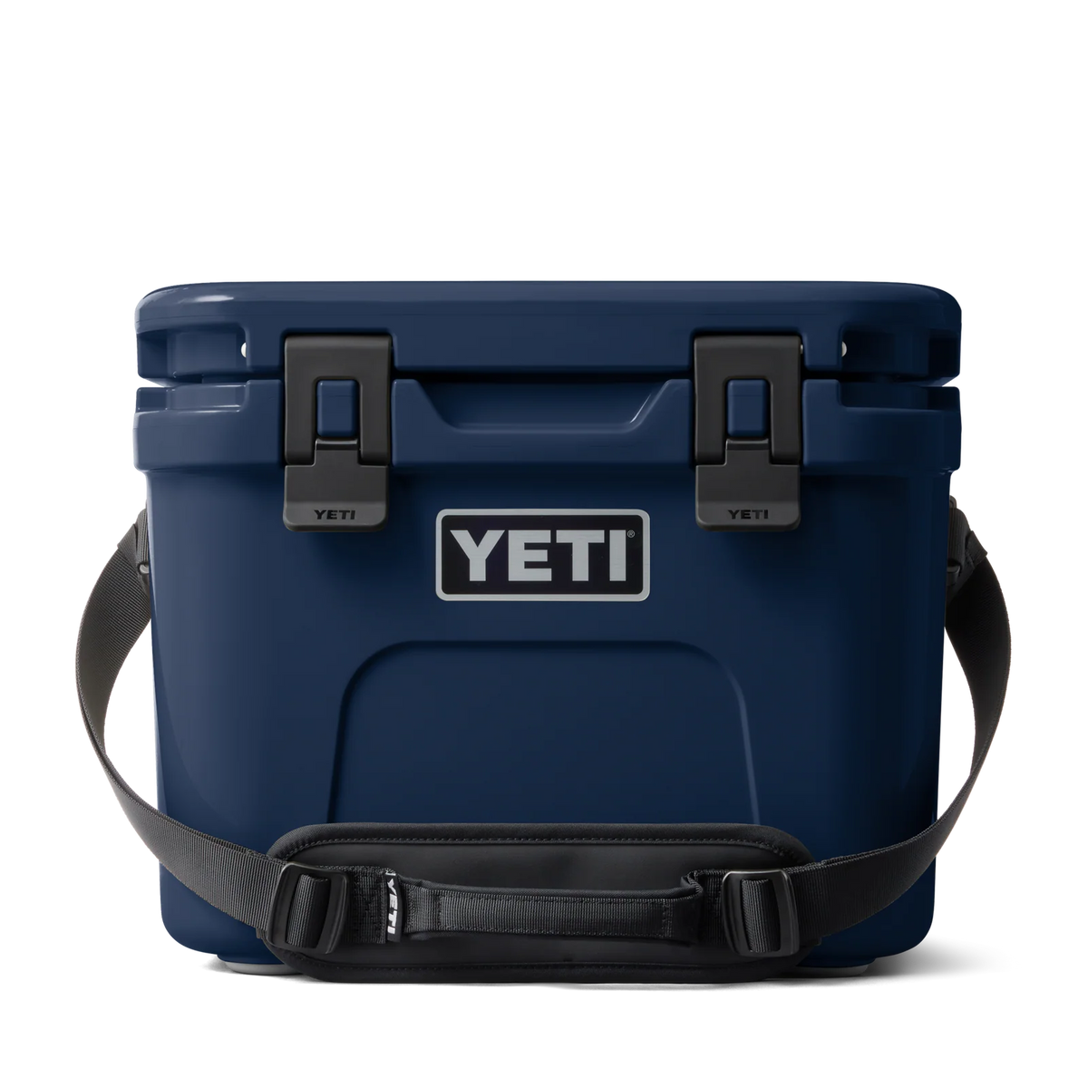 Portable Hard Cooler with a Comfortable Carry Strap and One-Handed Access for Beach and Fishing Trips — Navy
