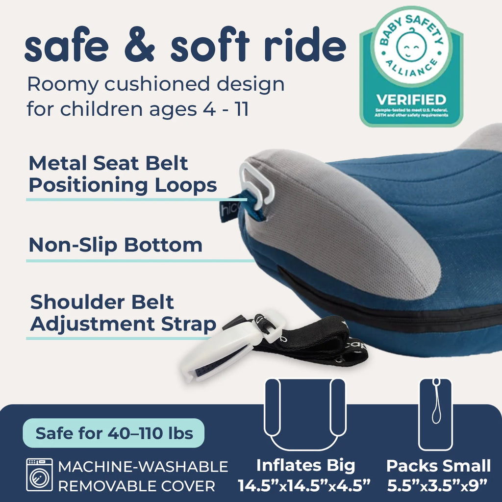 Portable Inflatable Booster Car Seat That Rolls into a Travel Bag