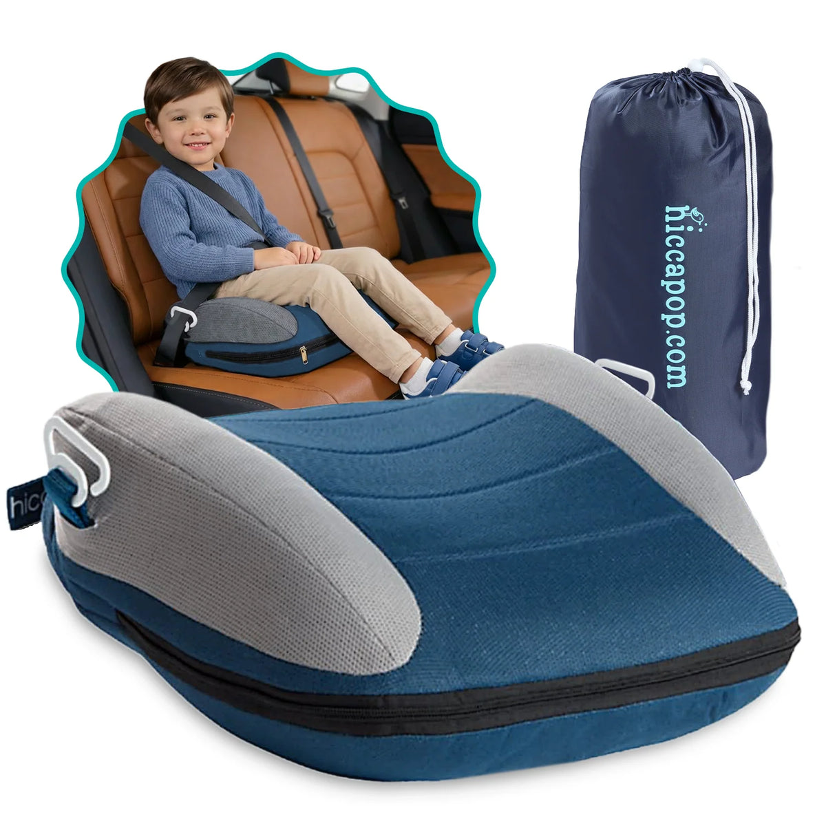 Portable Inflatable Booster Car Seat That Rolls into a Travel Bag