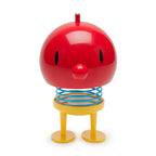 Portable LED Table Lamp in Red and Yellow with Touch Dimming and a Playful Bouncing Spring Body