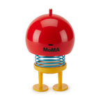 Portable LED Table Lamp in Red and Yellow with Touch Dimming and a Playful Bouncing Spring Body