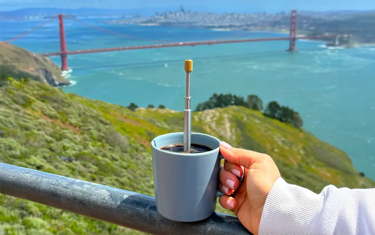 Portable Stainless Steel Coffee Press for Hot, Iced and Cold Brew with Collapsible Travel Design