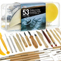 Pottery and Clay Sculpting Tool Set, 53 Pieces for Shaping and Surface Finishing, Includes Storage Case