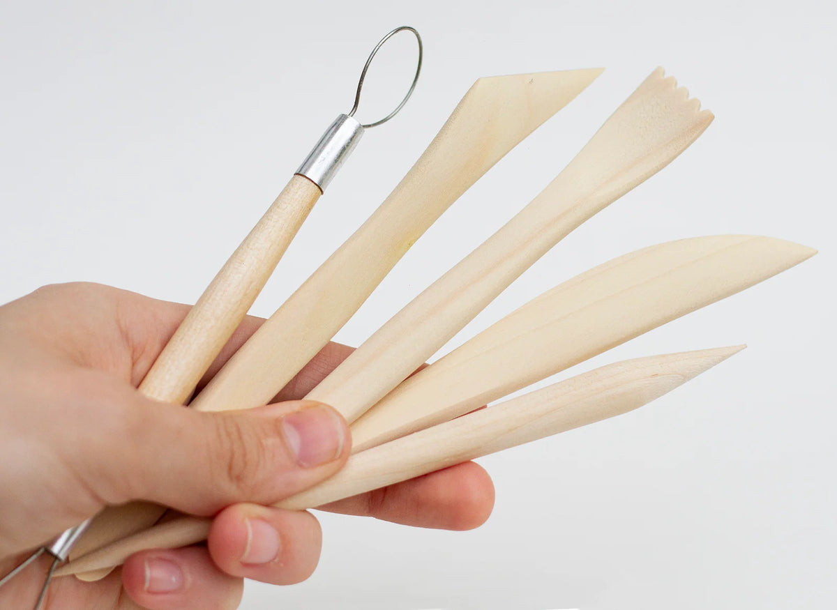 Pottery Tools Set with Over 20 Shaped Tools and Sponge for Miniature Throwing and Hand-Built Ceramics