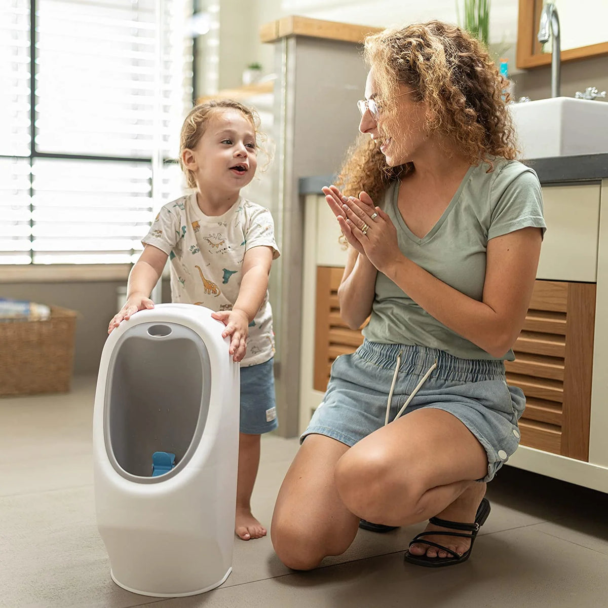 Potty Training Urinal for Boys with Spinning Aim Target, Realistic Flush Sounds, Removable Bowl and Freestanding Design