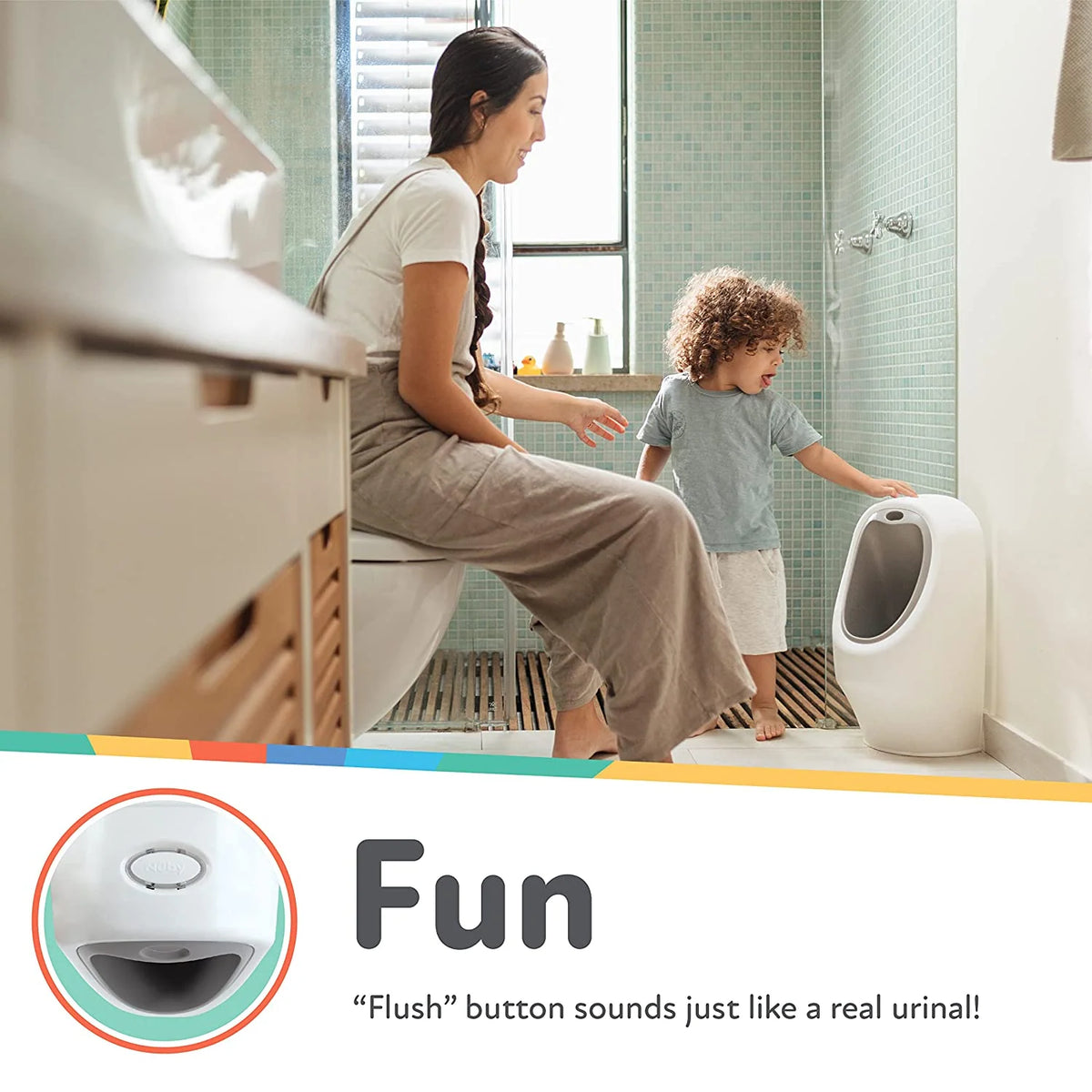 Potty Training Urinal for Boys with Spinning Aim Target, Realistic Flush Sounds, Removable Bowl and Freestanding Design