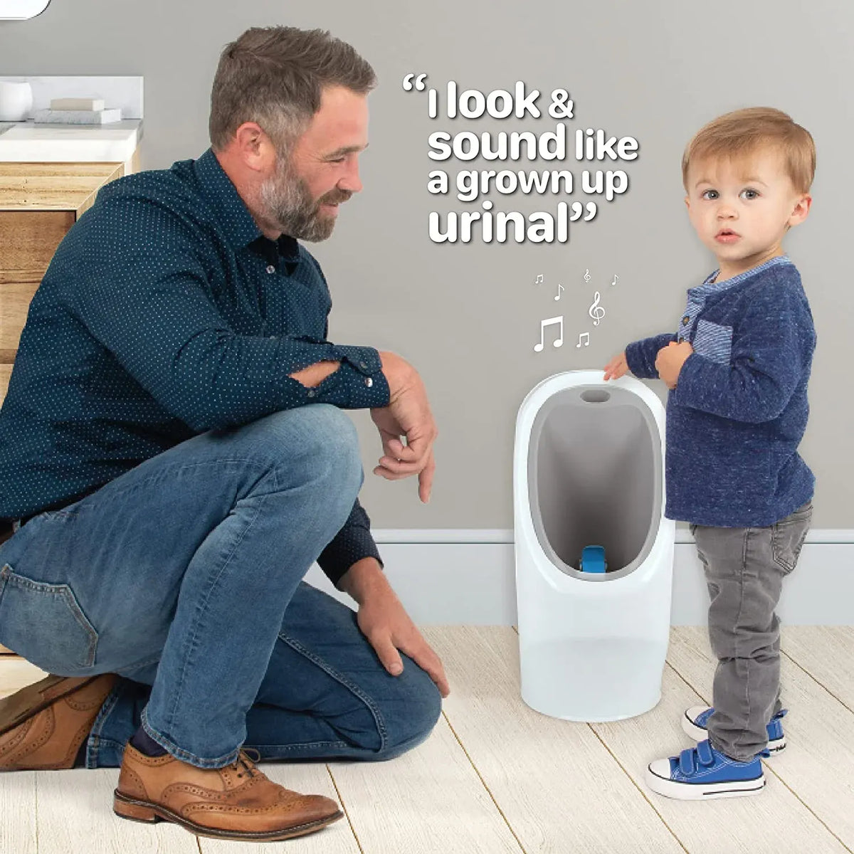 Potty Training Urinal for Boys with Spinning Aim Target, Realistic Flush Sounds, Removable Bowl and Freestanding Design