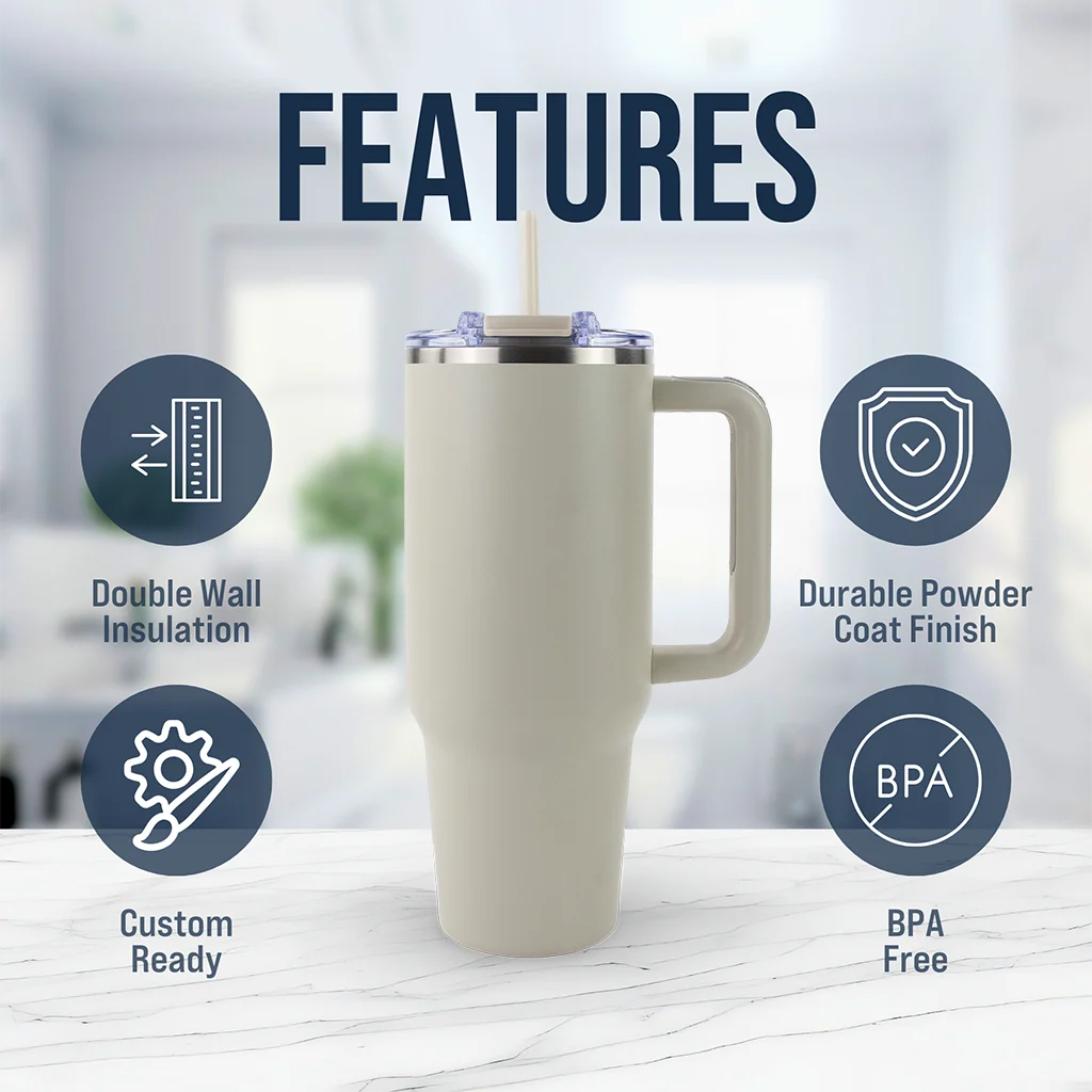Powder-Coated 40oz Tumbler