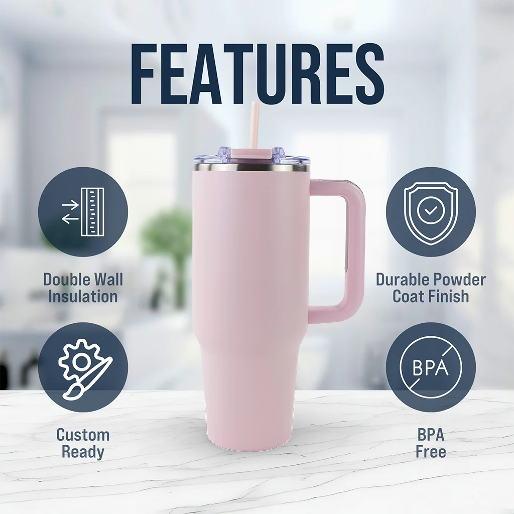Powder-Coated 40oz Tumbler