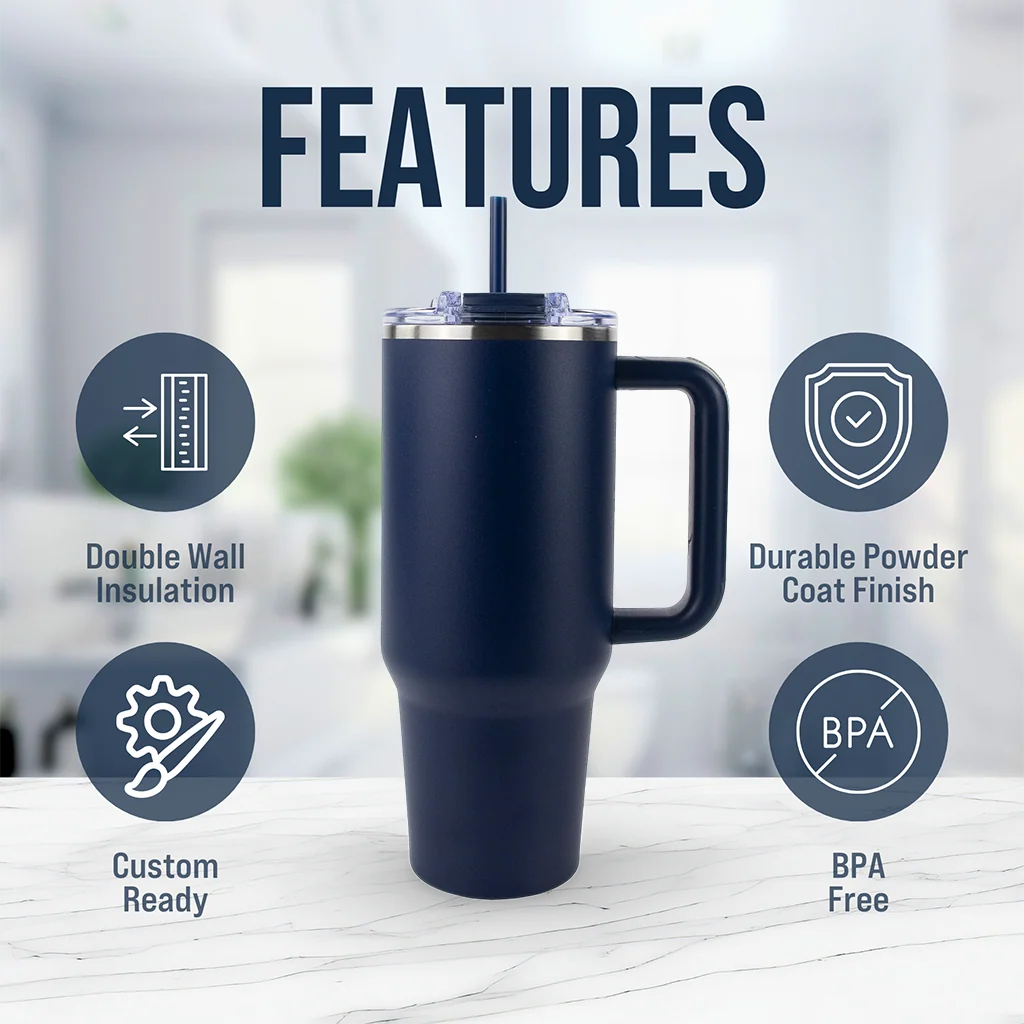 Powder-Coated 40oz Tumbler