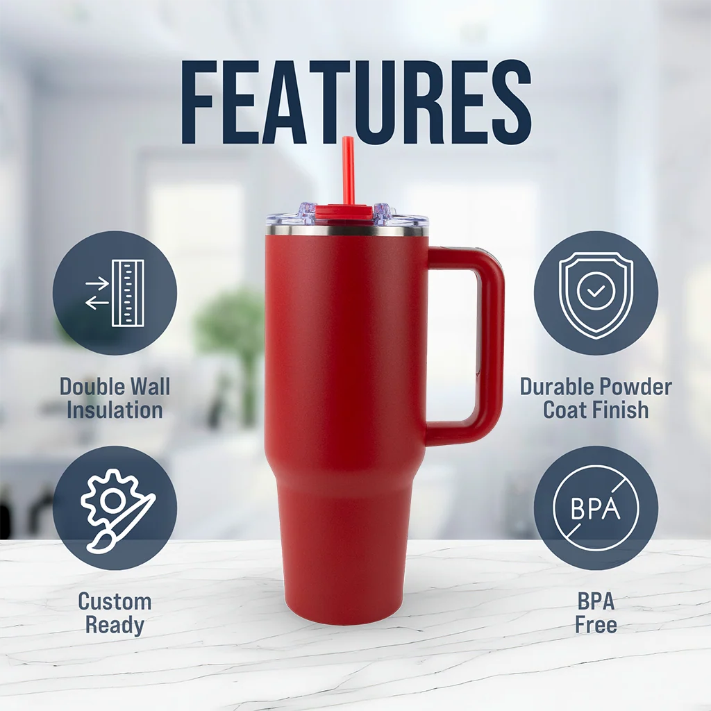 Powder-Coated 40oz Tumbler
