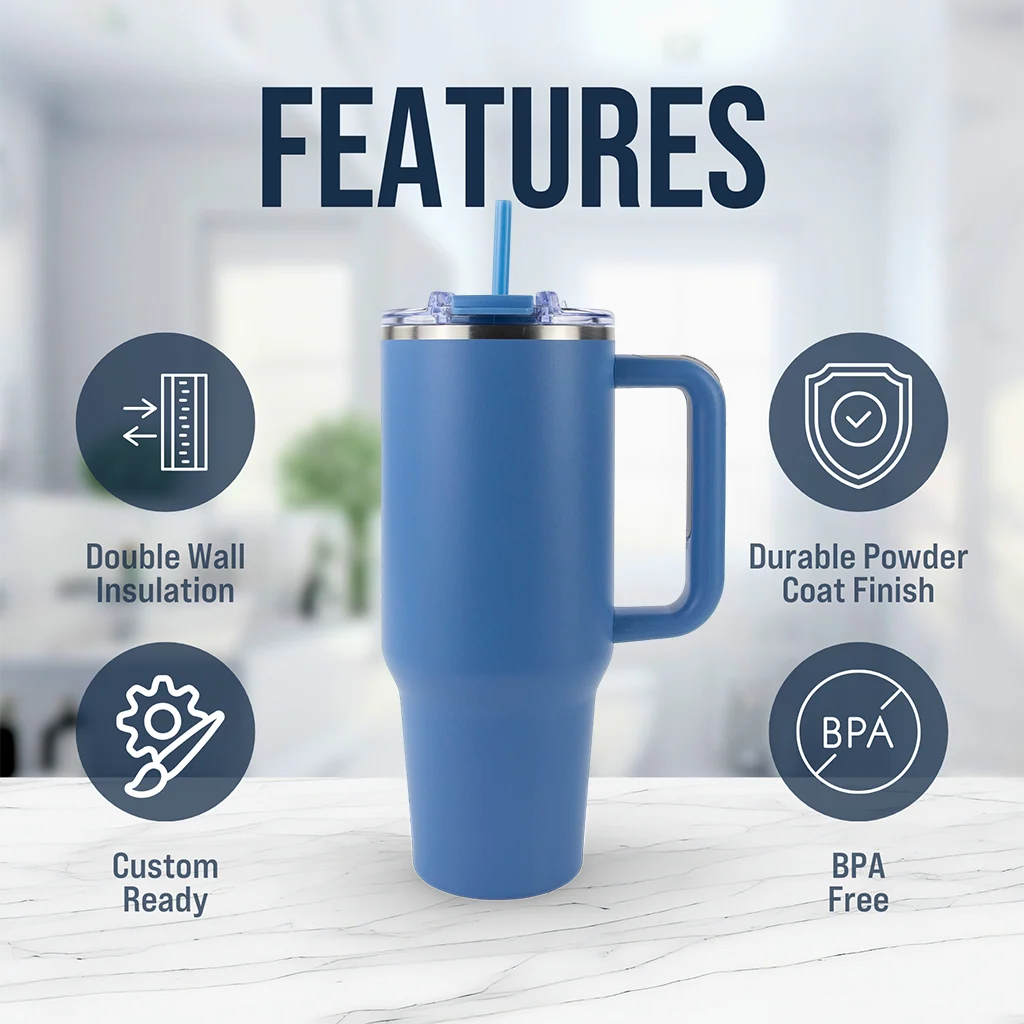 Powder-Coated 40oz Tumbler