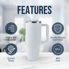 Powder-Coated 40oz Tumbler