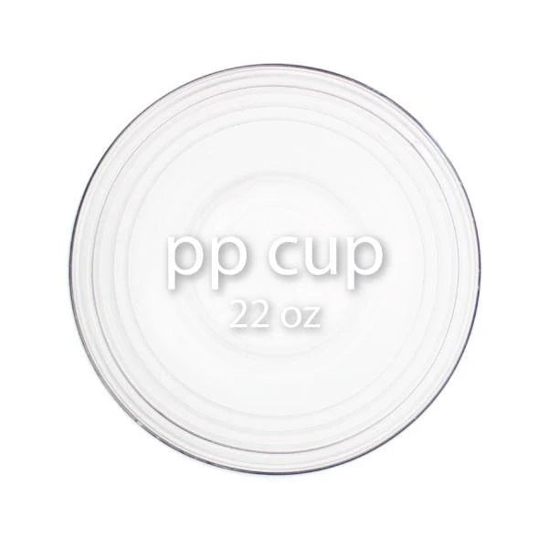 PP Plastic Cups for Bubble Tea and Chilled Drinks, 22 oz Capacity and 90mm Rim, Case of 1000 Cups