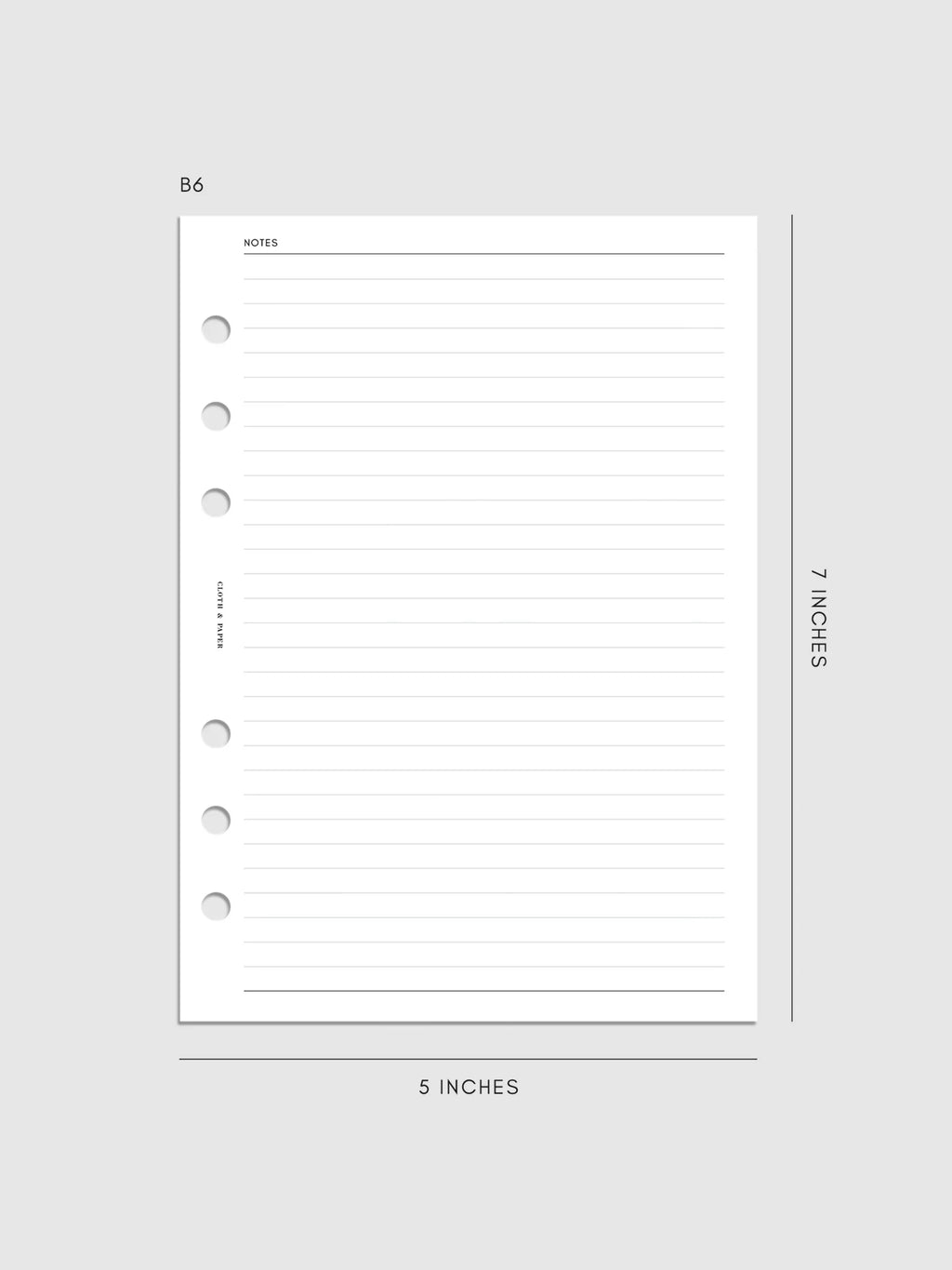 Pre-Punched Lined Notes Planner Inserts