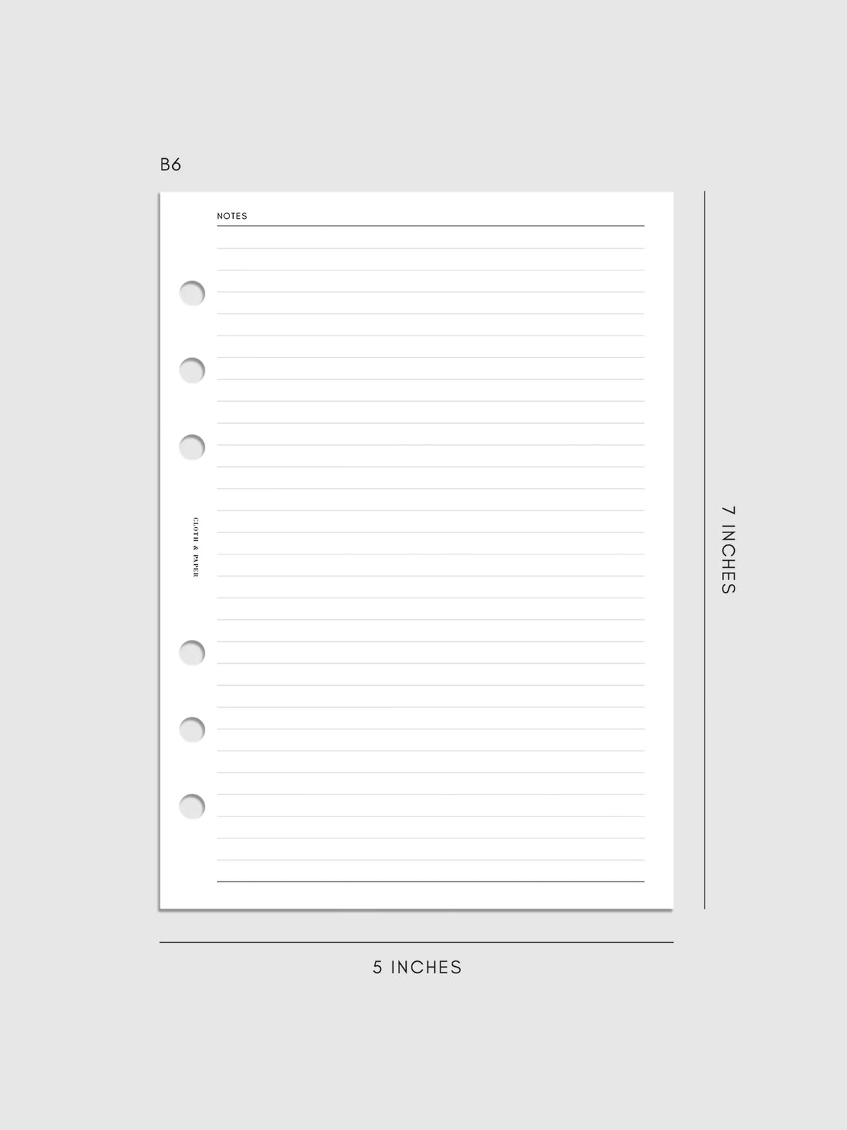 Pre-Punched Lined Notes Planner Inserts