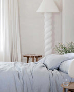 Pre-Washed Linen Duvet Cover in Sky Chambray