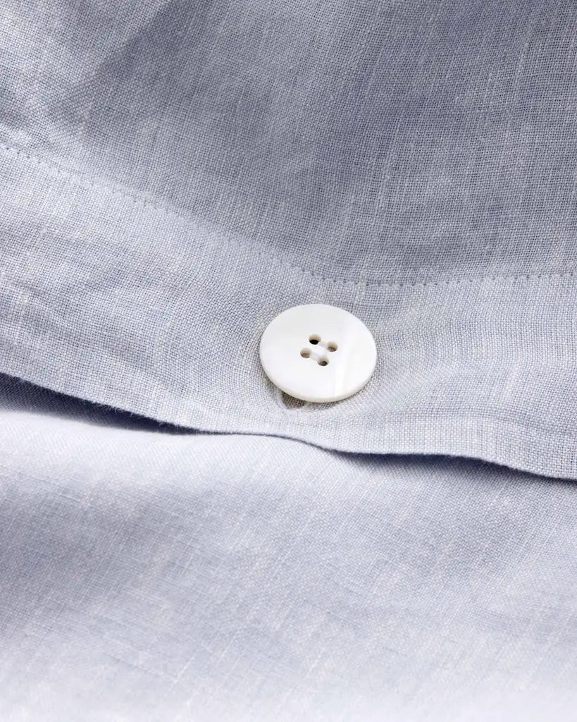 Pre-Washed Linen Duvet Cover in Sky Chambray