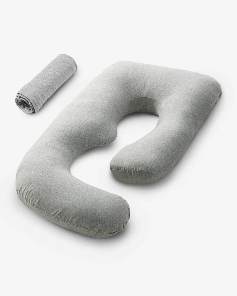Pregnancy Pillow Cover in Grey Soft Polyester Knit