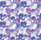 Pressed Pansies Dog Bow with Sailor Tails, Elastic Collar Loops, Cotton Design and Small or Large Sizes