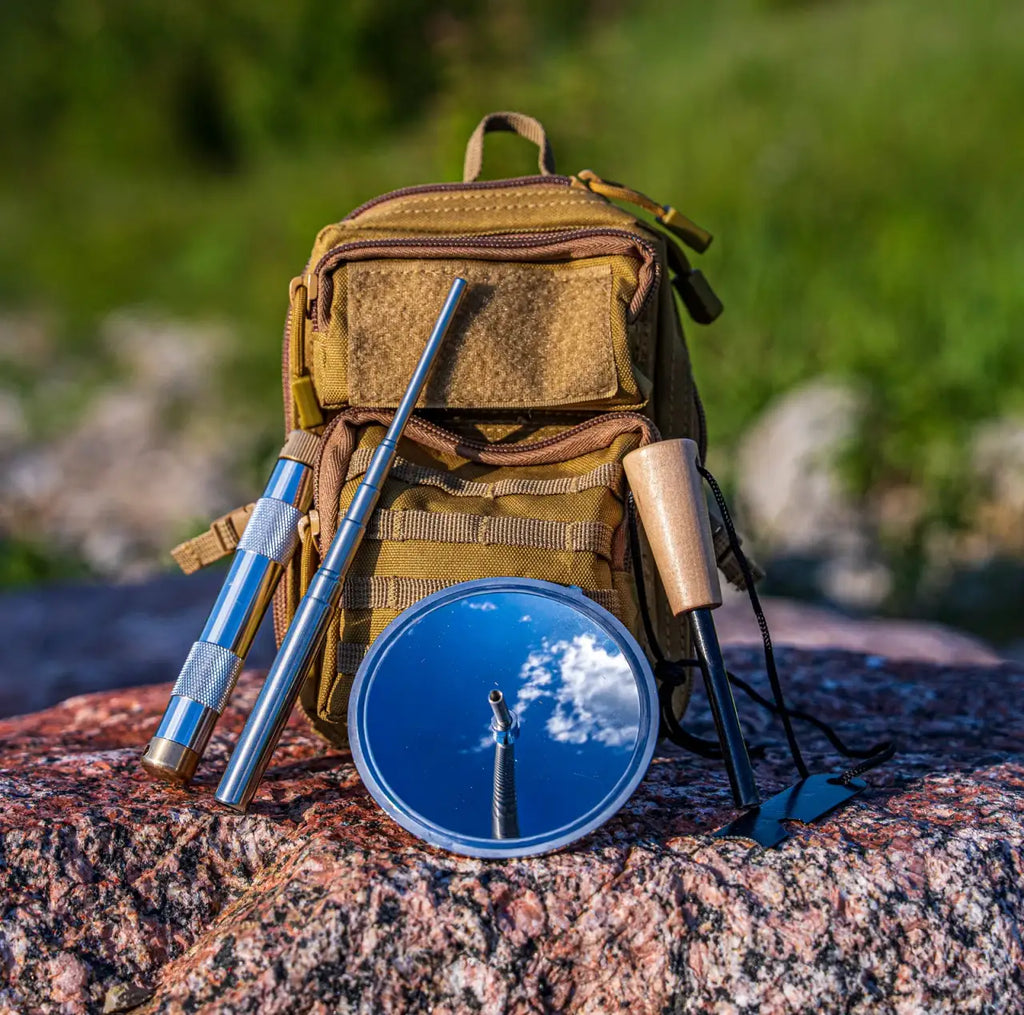 Primitive Fire Starting Kit with Three Fire Methods and a MOLLE Pouch for Outdoor Pr — One Kit / Two Kits / Three Kits [Save]