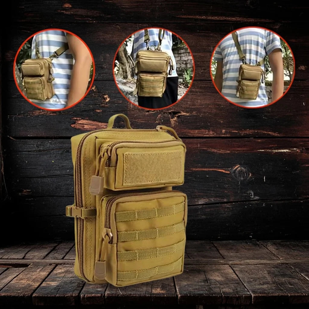 Primitive Fire Starting Kit with Three Fire Methods and a MOLLE Pouch for Outdoor Preparedness