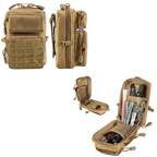 Primitive Fire Starting Kit with Three Fire Methods and a MOLLE Pouch for Outdoor Preparedness