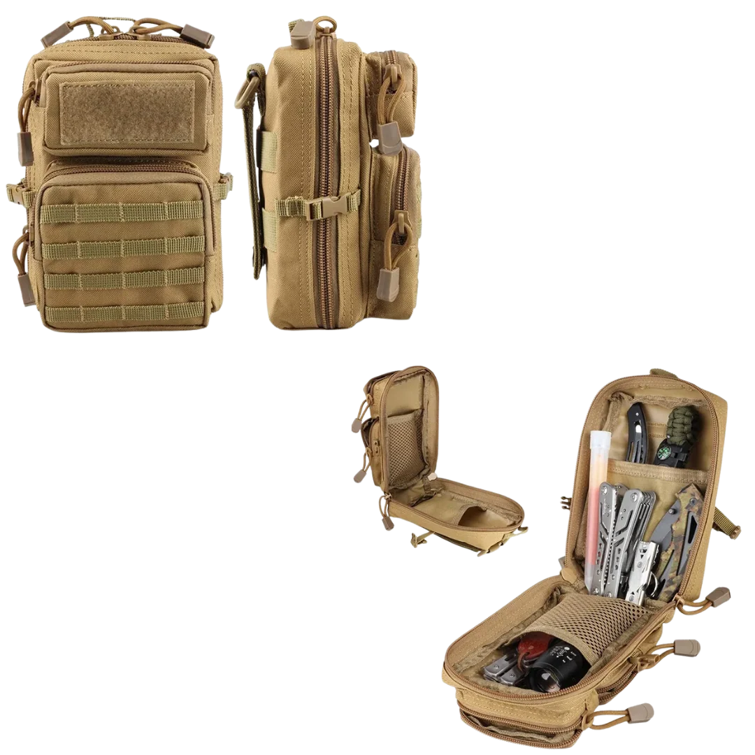 Primitive Fire Starting Kit with Three Fire Methods and a MOLLE Pouch for Outdoor Preparedness