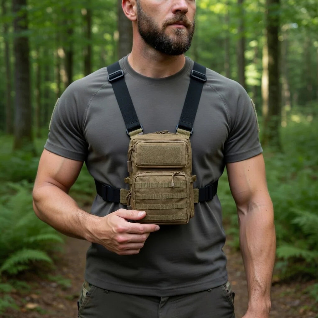 Primitive Fire Starting Kit with Three Fire Methods and a MOLLE Pouch for Outdoor Preparedness