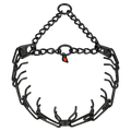 Prong Training Collar for Dogs with Stainless Steel Black Finish and Adjustable Assembly Chain